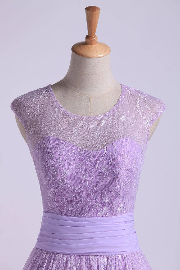 2022 Homecoming Dresses Scoop A Line Lace With Ruffles