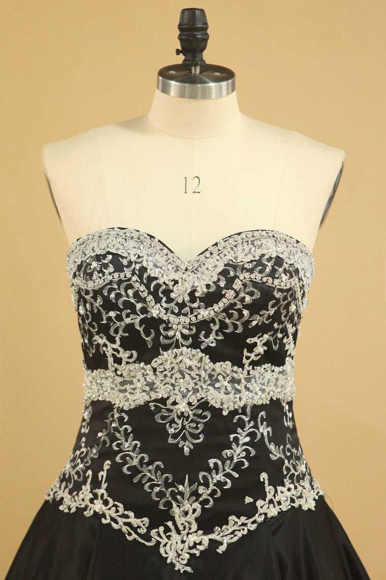 2022 Quinceanera Dresses Ball Gown Sweetheart Satin With Beading And Embroidery