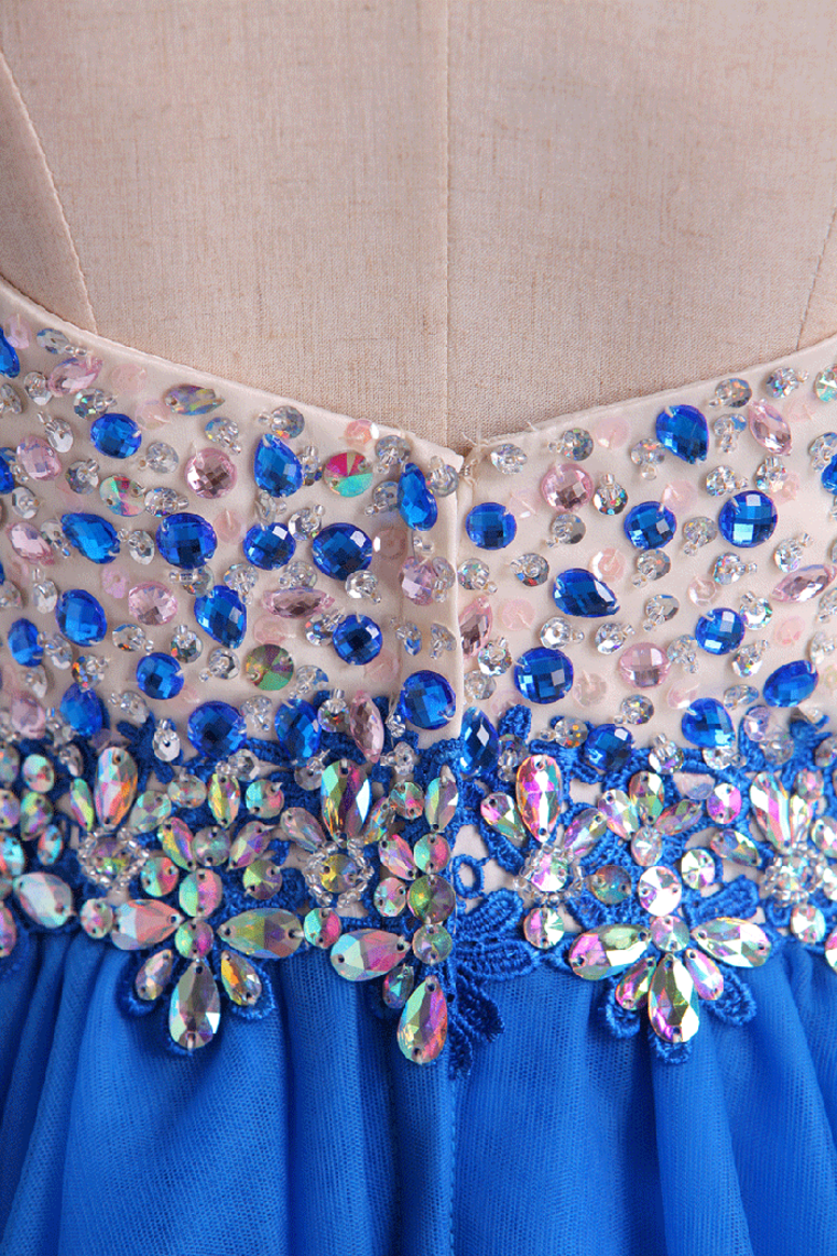 2022 Sweetheart A-Line Tulle Homecoming Dresses With Beading