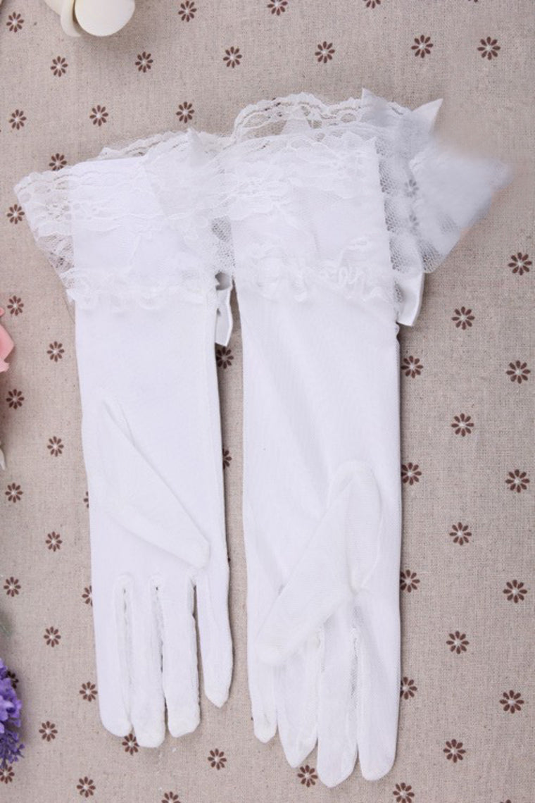 2022 Beautidul Tulle Wrist Lengh Bridal Gloves #ST0103