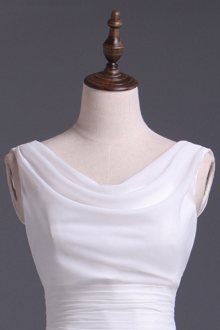 2022 V Neck A Line Dress With Sash Pick Up Chiffon Skirt Knee Length