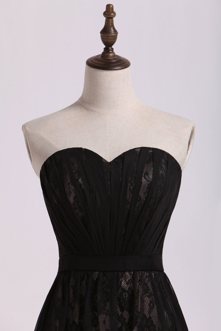 2022 Sweetheart Homecoming Dresses A Line Chiffon&Lace With Ribbon Short/Mini