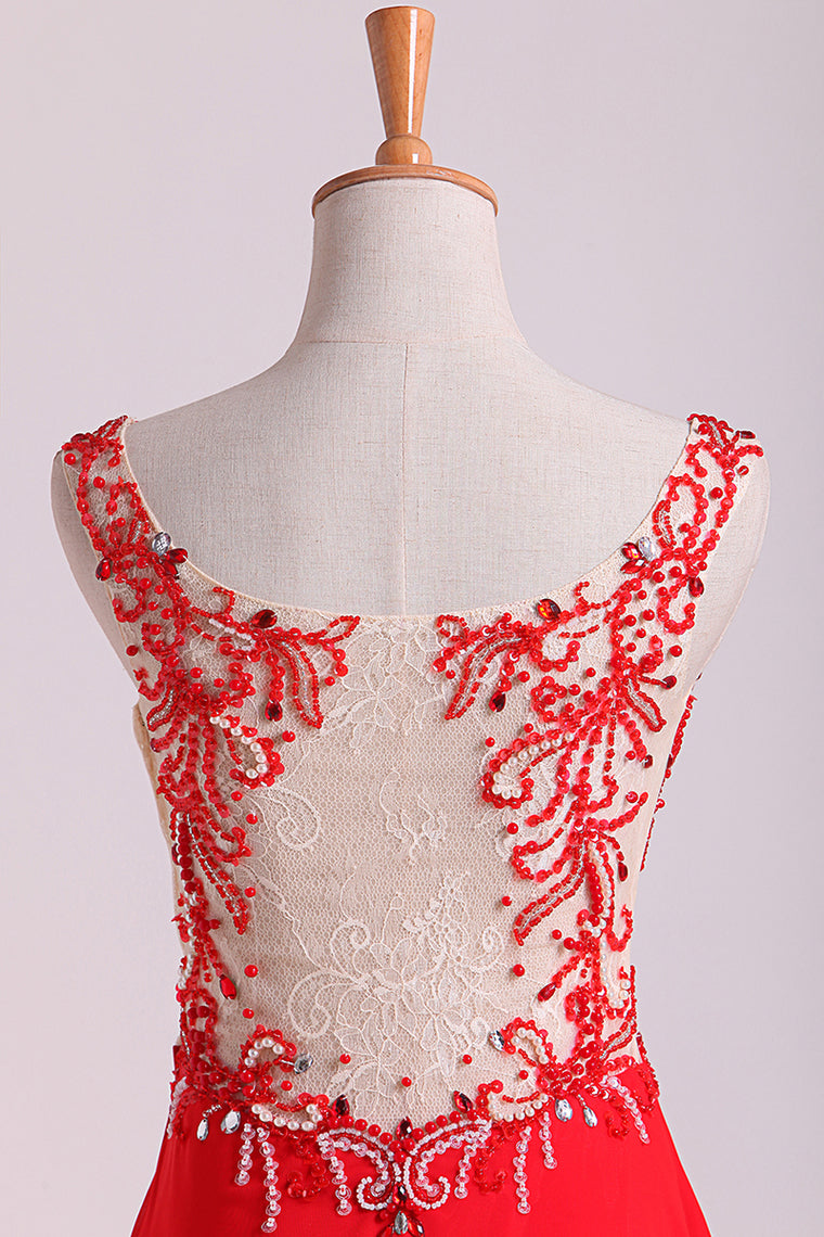 2022 Bicolor Off The Shoulder Floor Length Prom Dress Beaded Lace Bodice Chiffon