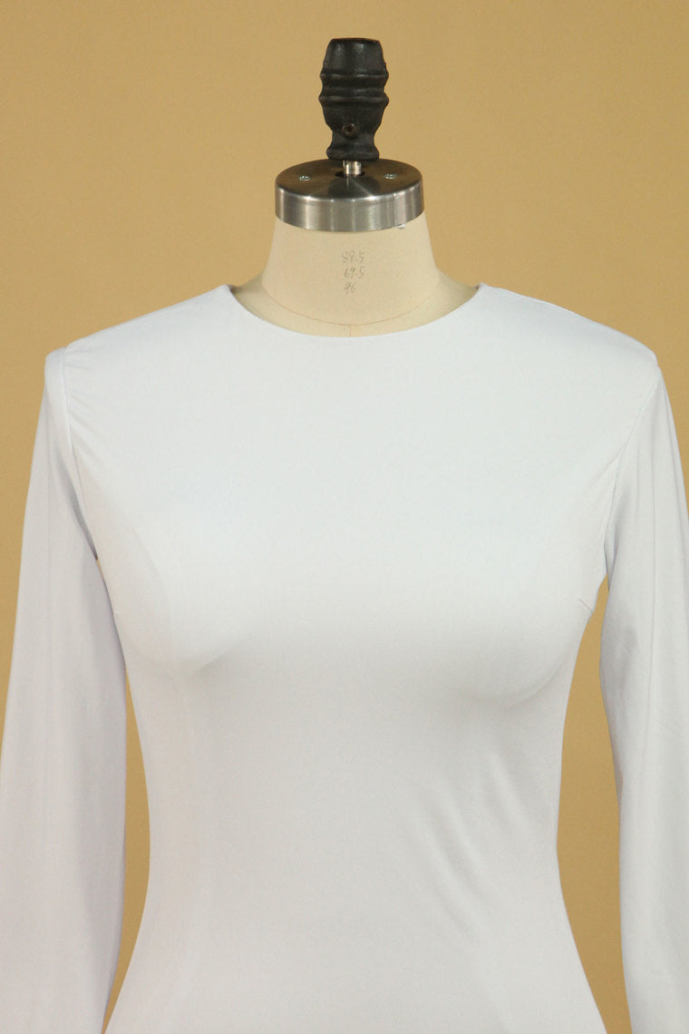 2022 New Arrival Long Sleeves Cross Back Prom Dresses Satin Mermaid