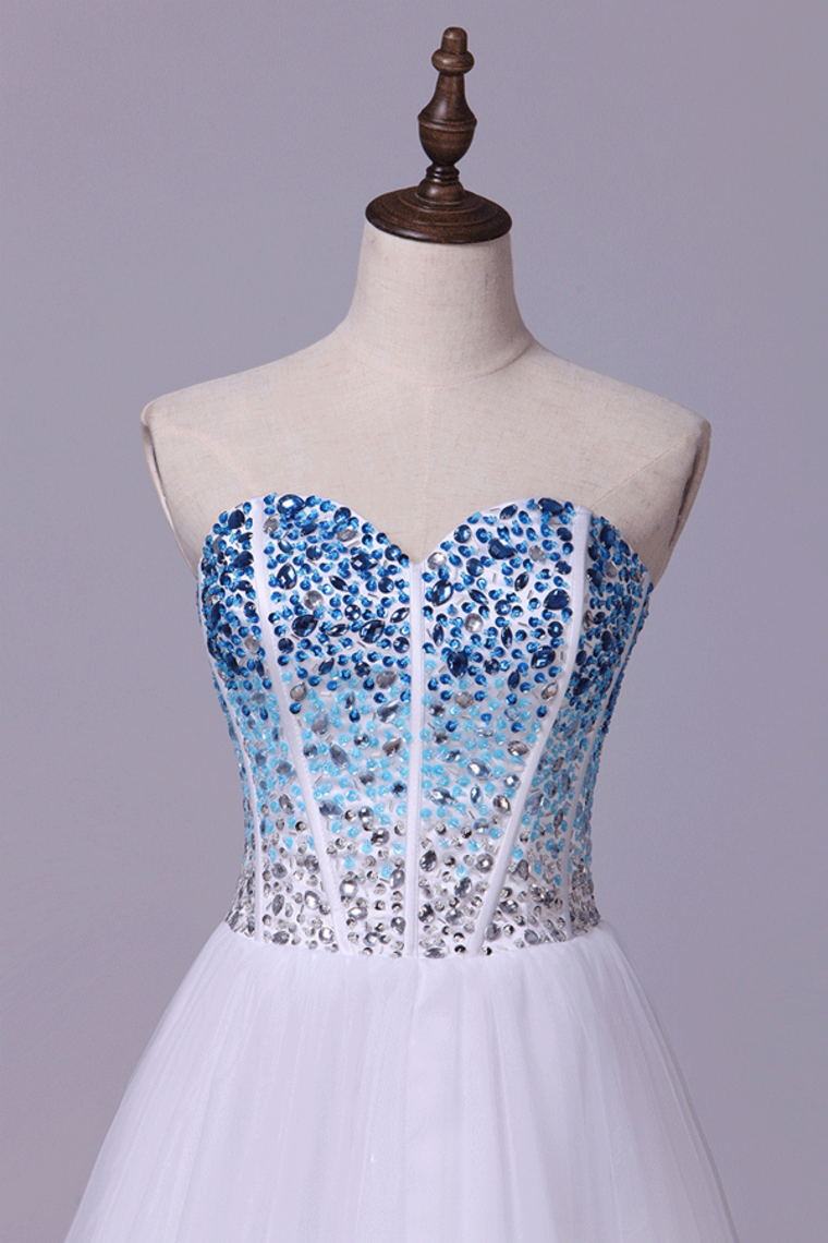 2022 Sweetheart Homecoming Dresses A Line With Beads Short/Mini