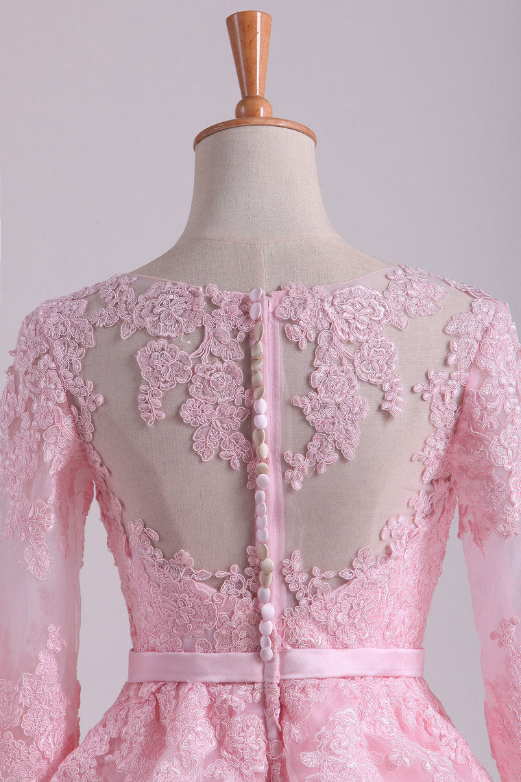 2022 Scoop Half Sleeve A Line Mother Of The Bride Dresses With Applique Tulle