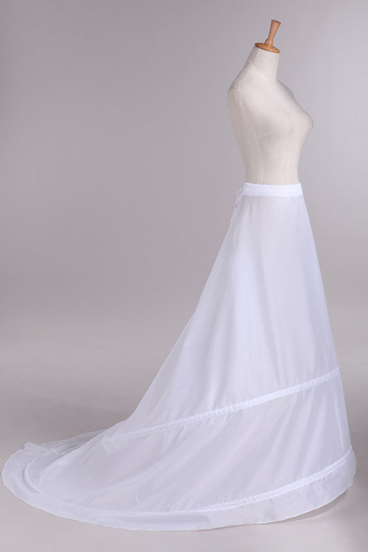 Women Elastic Satin Sweep Train 2 Tiers Petticoats #1504