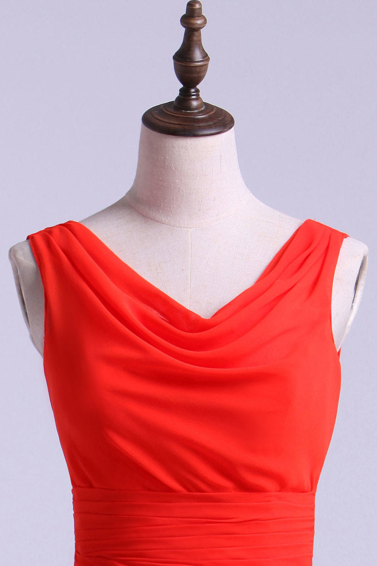 2022 V Neck A Line Prom Dress With Sash Pick Up Chiffon Skirt Knee Length