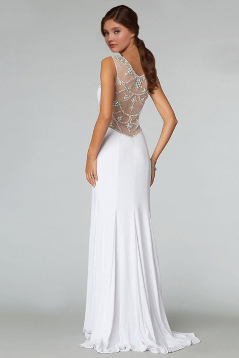 2022 New Arrival Prom Dresses Scoop Neckline Sheath/Column Floor Length Fast Delivery