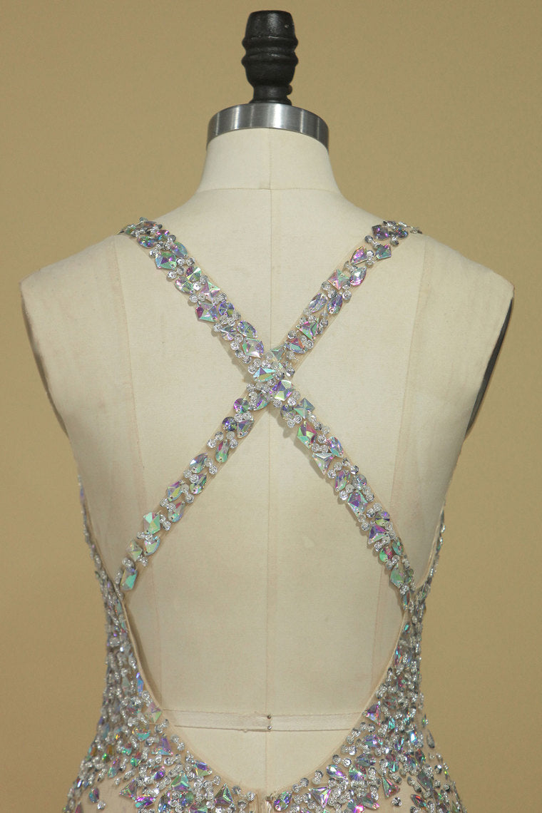 2022 Halter Prom Dresses Mermaid Tulle With Beading Floor Length