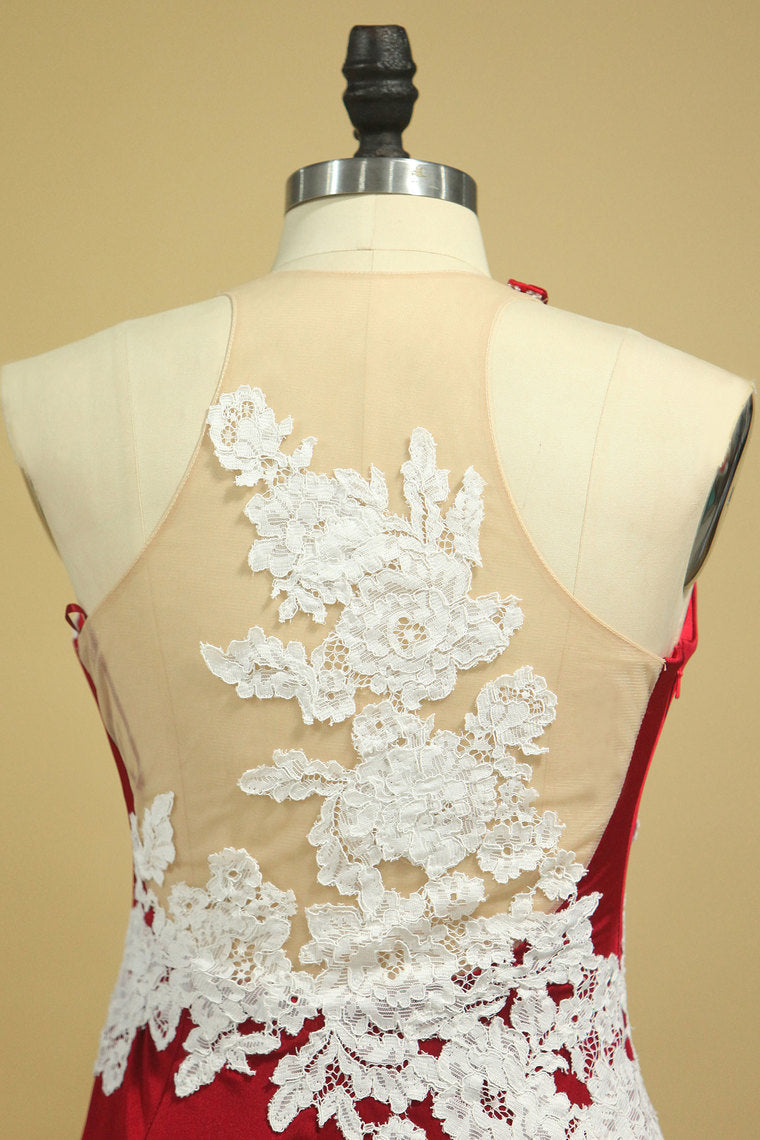 2022 Scoop Evening Dresses Mermaid Sweep Train With Applique Chiffon