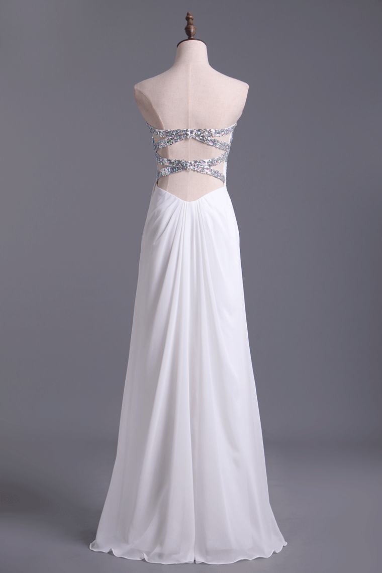 2022 Sweetheart Full Length Beaded Prom Dresses
