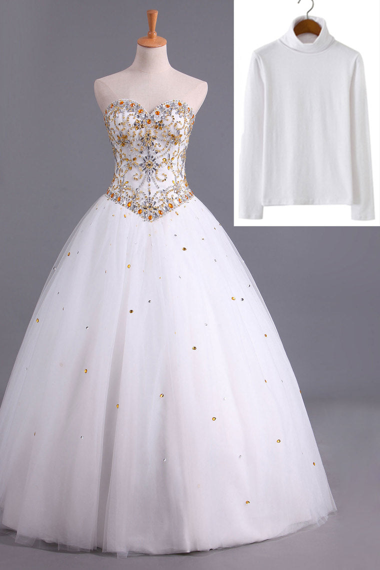 2022 Musilim Quinceanera Dresses Sweetheart A Line With Beads Floor Length