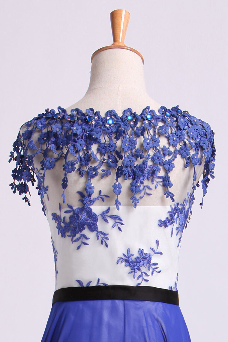 2022 Prom Dresses Scoop Neckline Floor Length A Line #30889