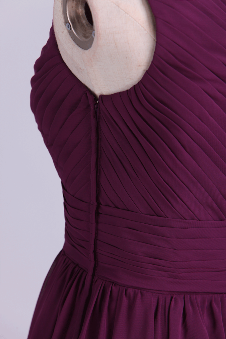 2022 Bridesmaid Dresses One Shoulder Ruffled Bodice A Line Short/Mini Chiffon