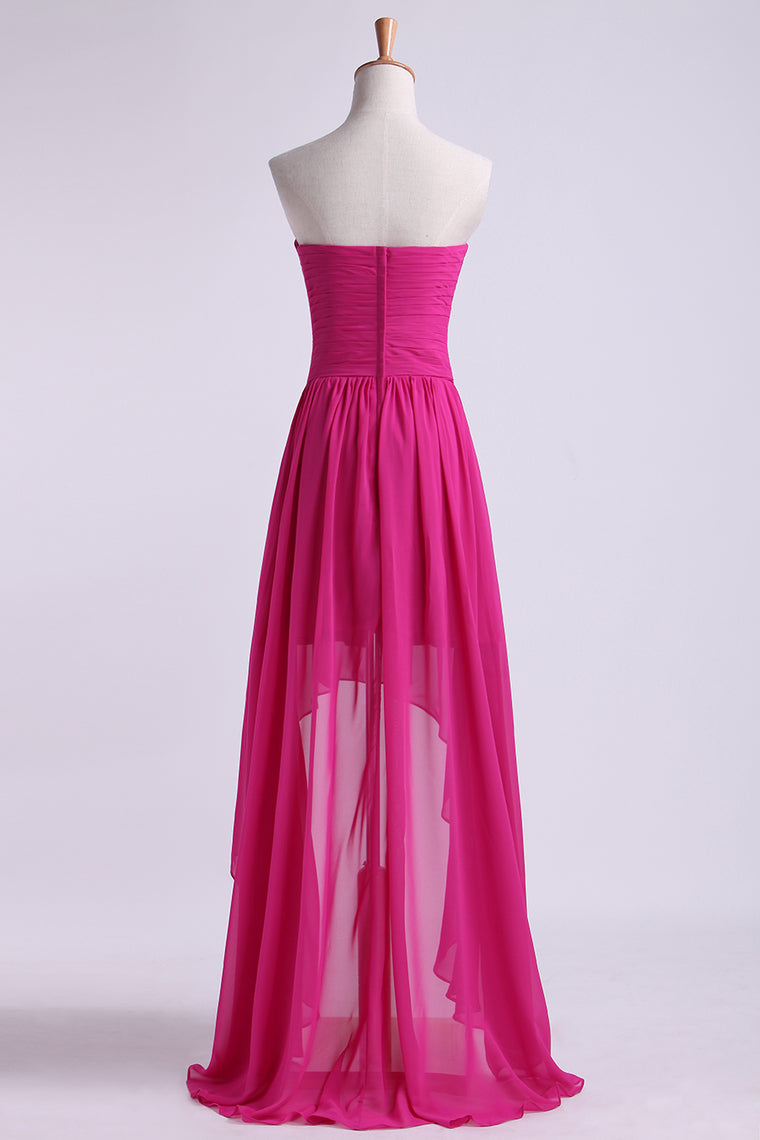 2022 Asymmetrical Prom Dresses Sweetheart Chiffon
