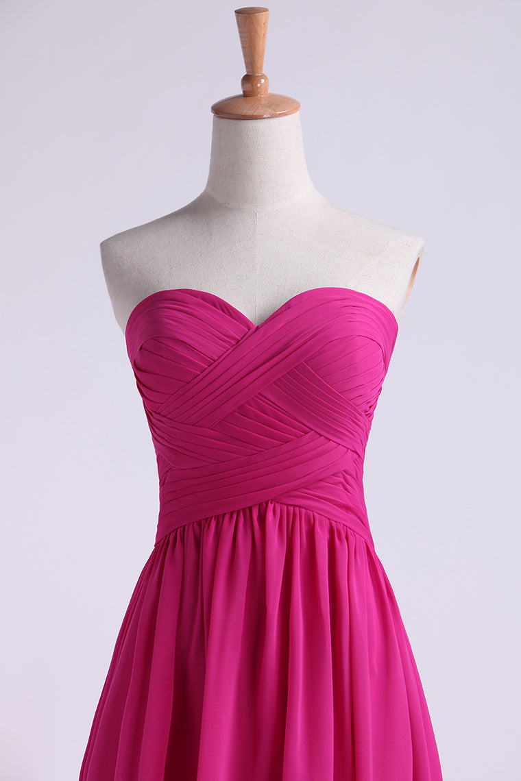 2022 Asymmetrical Prom Dresses Sweetheart Chiffon