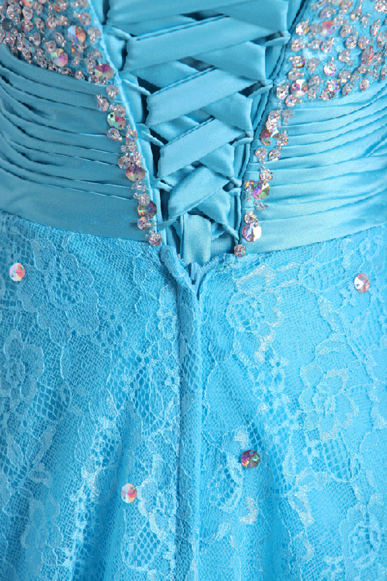 2022 Homecoming Dresses A Line Sweetheart Short Lace With Beading&Sequins