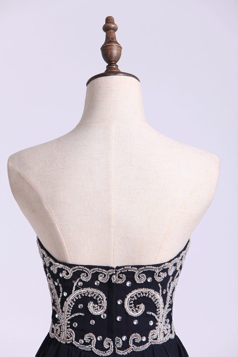 2022 Homecoming Dresses Beaded Sweetheart A-Line Short Chiffon