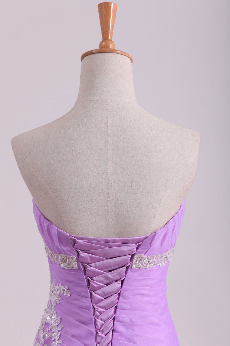 2022 Strapless Floor Length Quinceanera Dresses With Applique And Ruffles