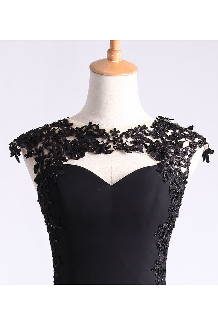 2022 Scoop Prom Dresses Mermaid Chiffon With Applique