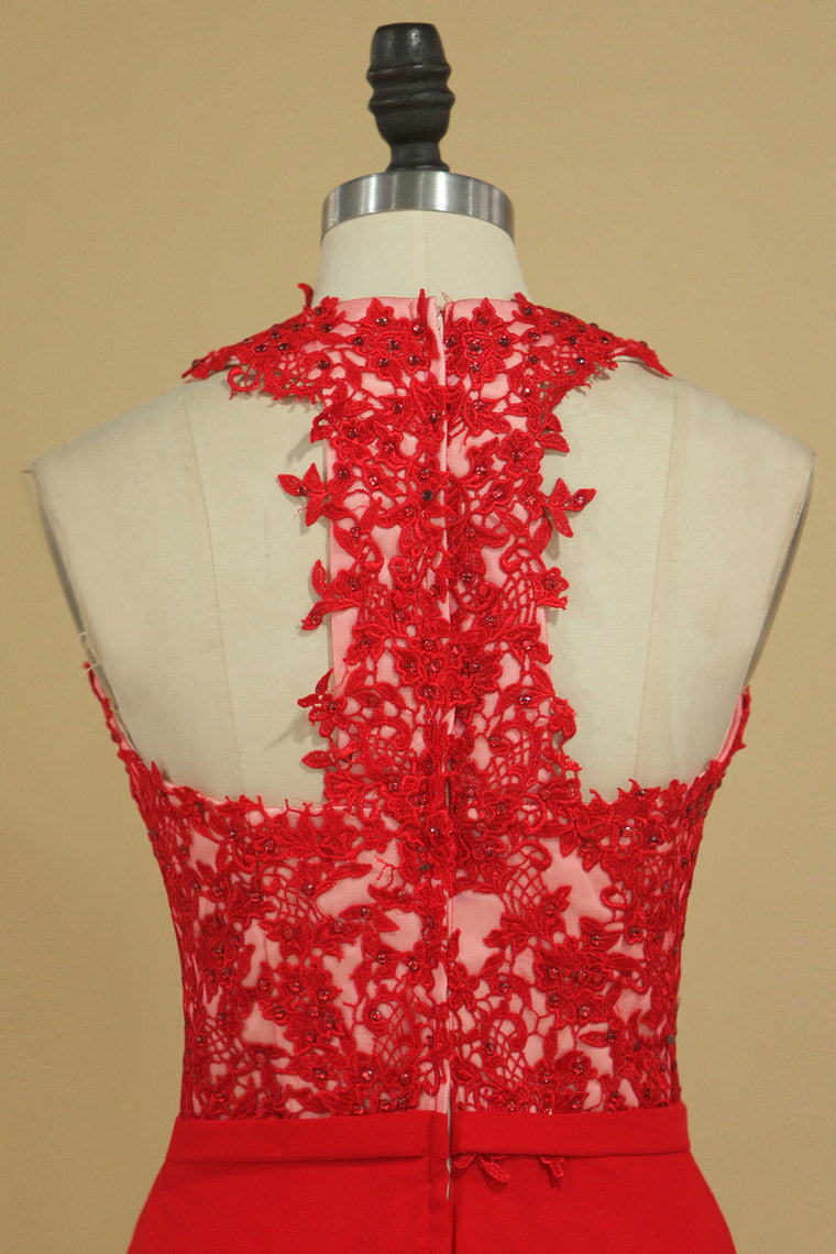 2022 New Arrival V Neck Prom Dresses A Line Chiffon With Applique And Beads Floor Length