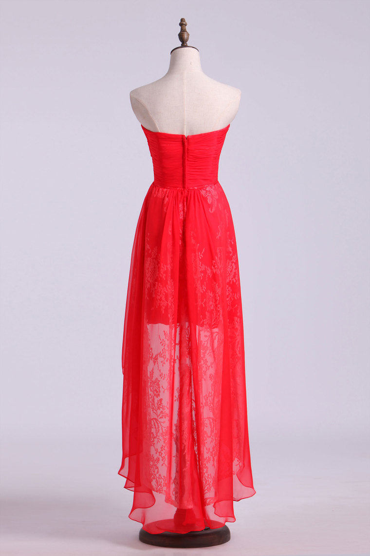 2022 Homecoming Dresses Asymmetrical Train Sweetheart A Line Chiffon