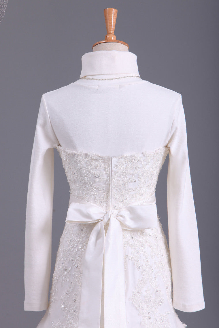 2022 Muslim Wedding Dresses Mermaid High Neck Tulle With Applique Court Train