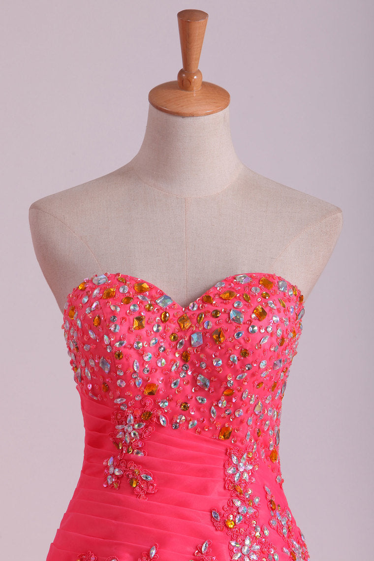 2022 Bicolor Ball Gown Quinceanera Dresses Sweetheart Pleated Bodice With Beads And Applique