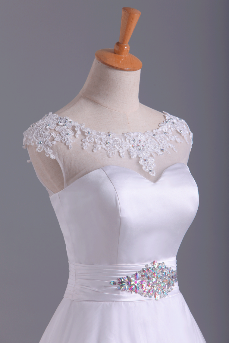 2022 White Unique Homecoming Dress A Line Short/Mini Tulle With Applique