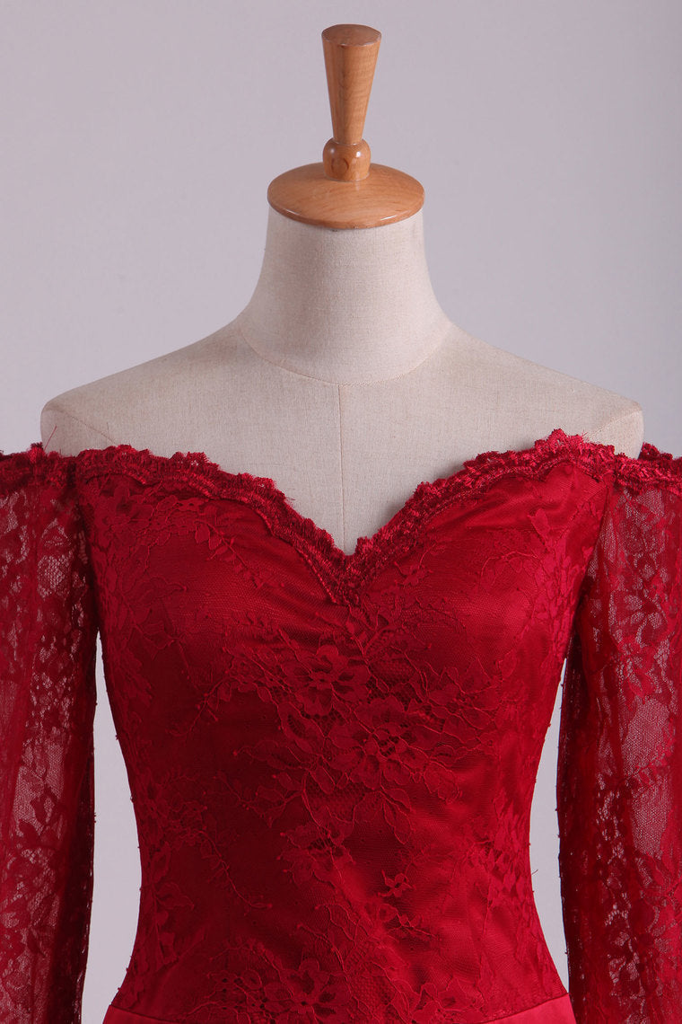 2022 Prom Dresses Mermaid/Trumpet Spandex With Applique Sweep Train Red
