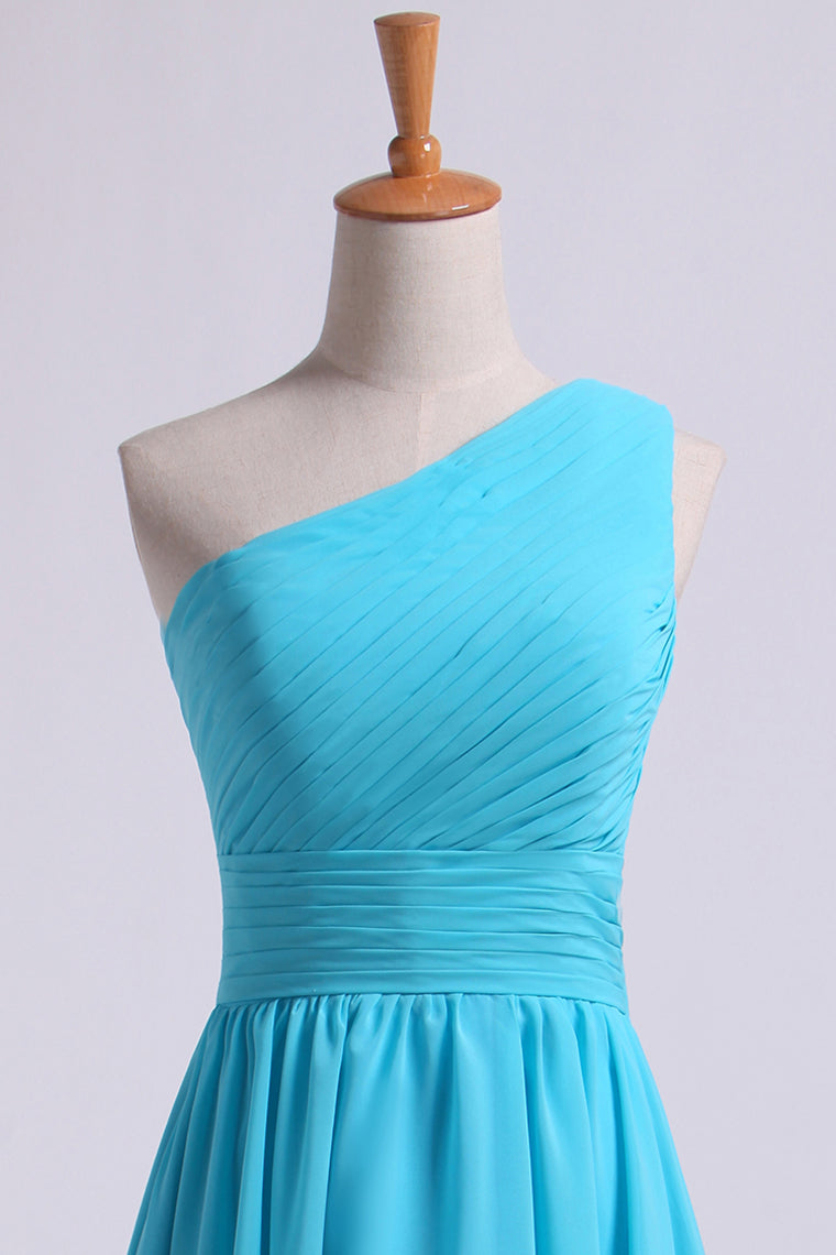 2013 One Shoulder Bridesmaid Dresses A Line Knee Length Chiffon With Ruffle