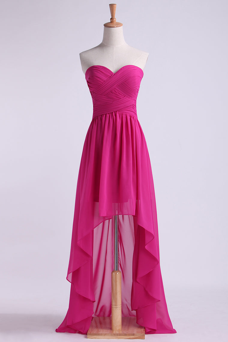 2022 Asymmetrical Prom Dresses Sweetheart Chiffon