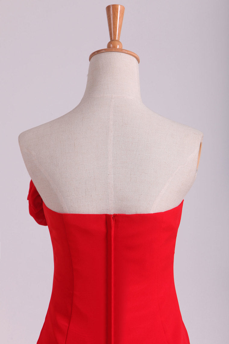 2022 New Arrival Bridemaid Dress Strapless Chiffon With Ruffles Floor Length