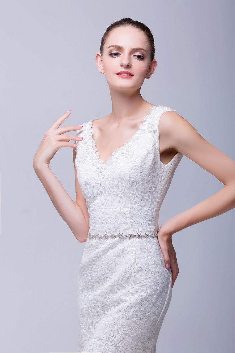 Satin Wedding/Evening Ribbon Sash With Beading