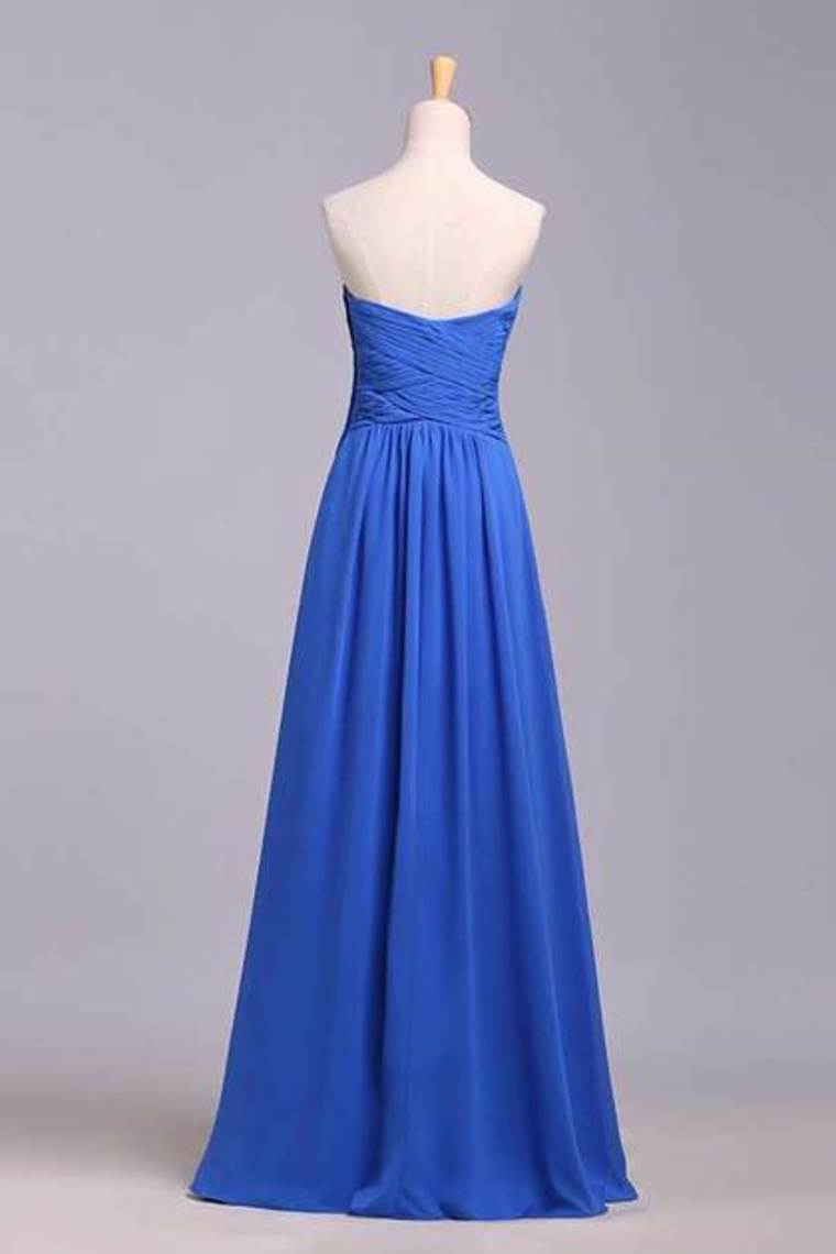 2022 Simple Prom Dresses Sweetheart Ruffled Bodice A Line Floor Length Chiffon