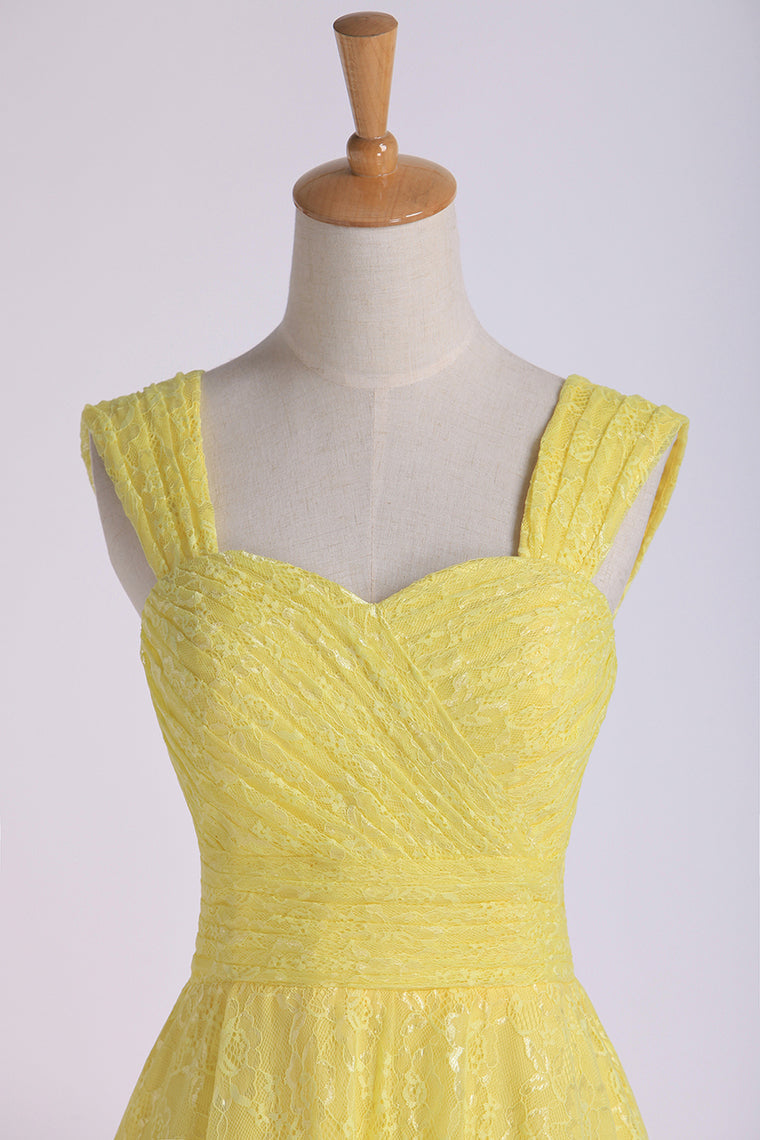 2022 Bridesmaid Dresses Straps A Line Knee Length Lace