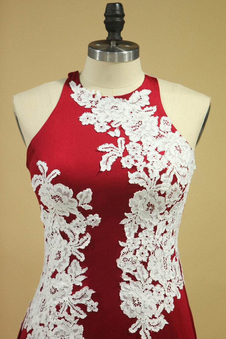 2022 Scoop Evening Dresses Mermaid Sweep Train With Applique Chiffon