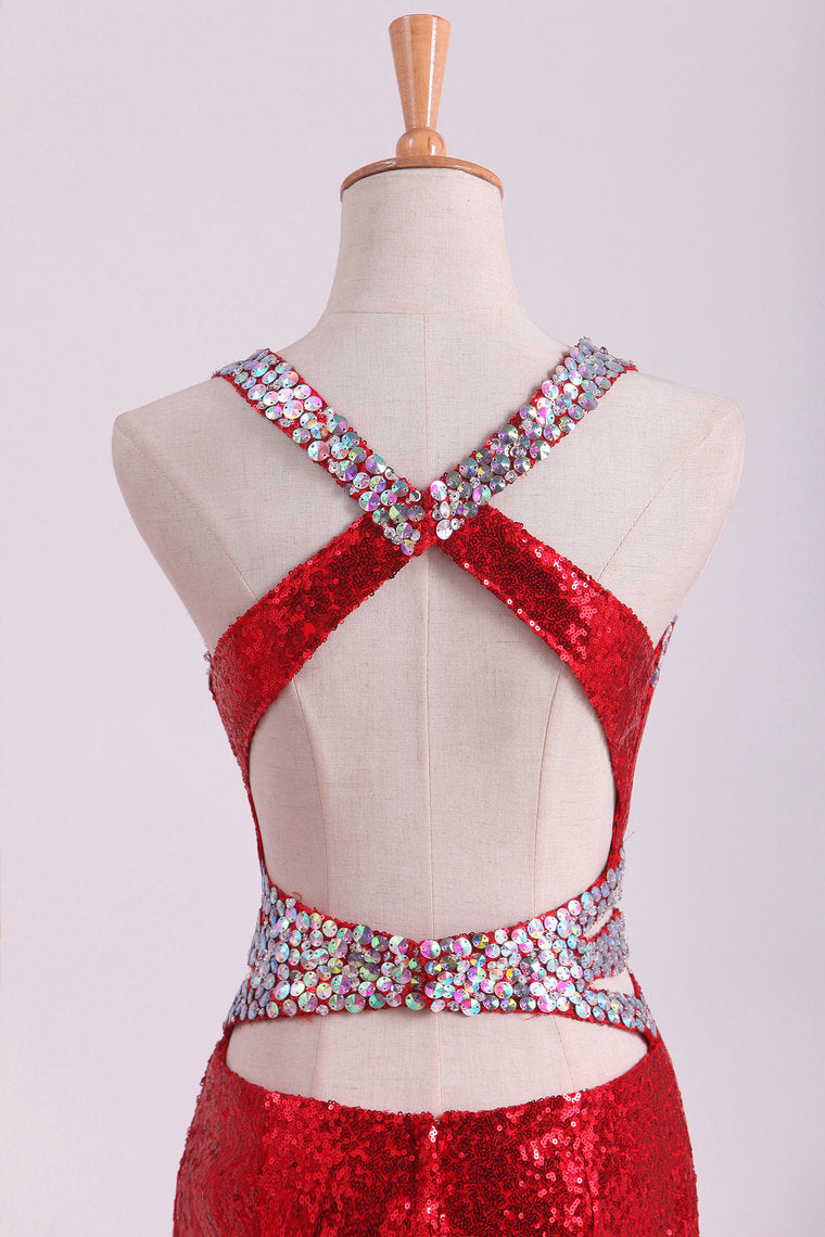 2022 Halter Prom Dresses Mermaid With Beading Sweep Train