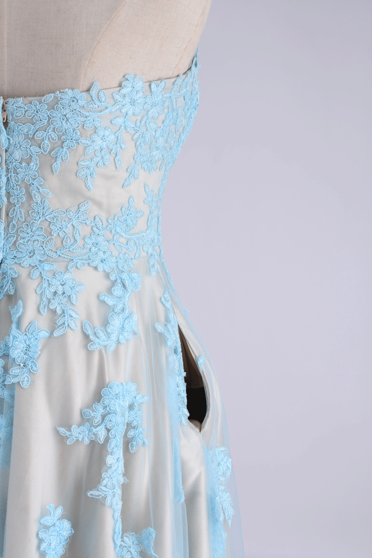 2022 Cocktail Dresses Sweetheart A-Line Tulle With Applique