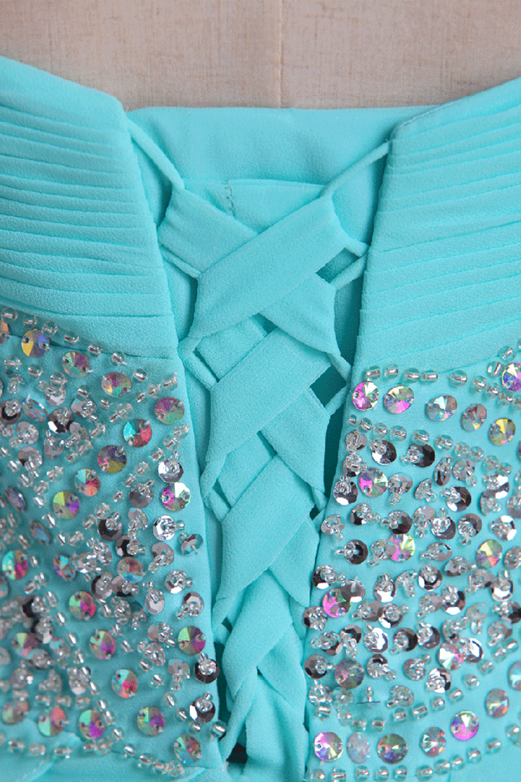 2022 Homecoming Dress A Line Mini With Tiered Chiffon Skirt Beaded
