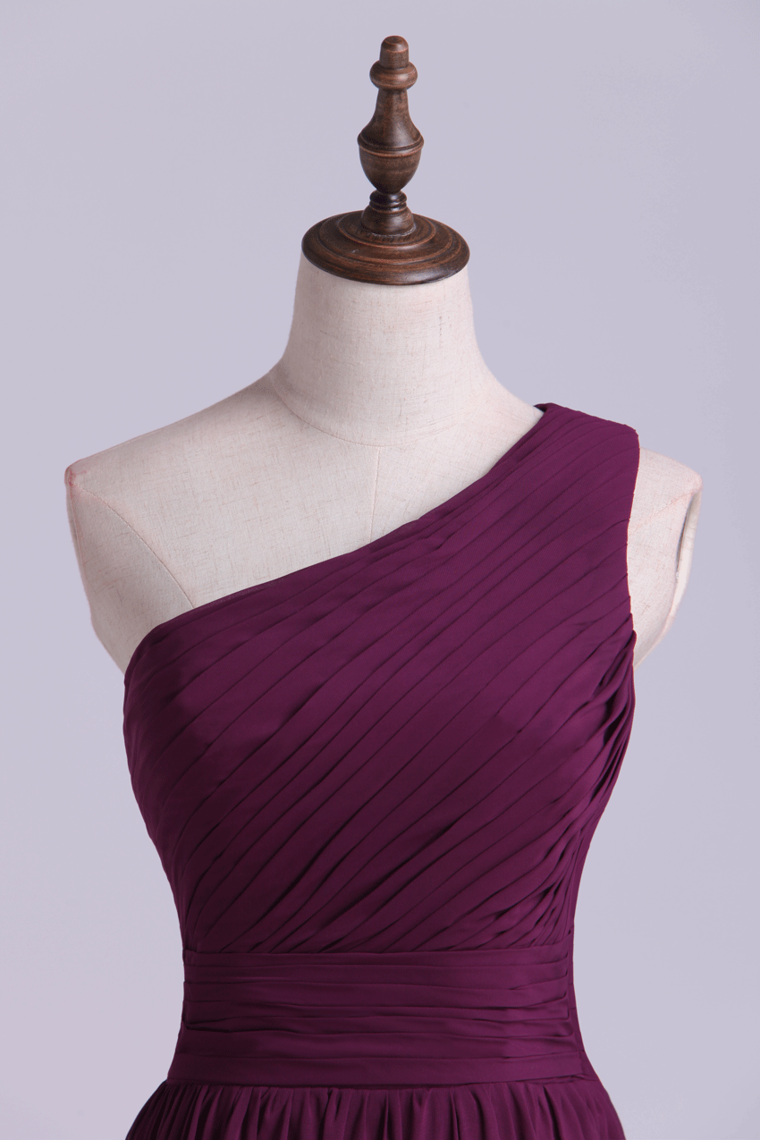 2022 Bridesmaid Dresses One Shoulder Ruffled Bodice A Line Short/Mini Chiffon