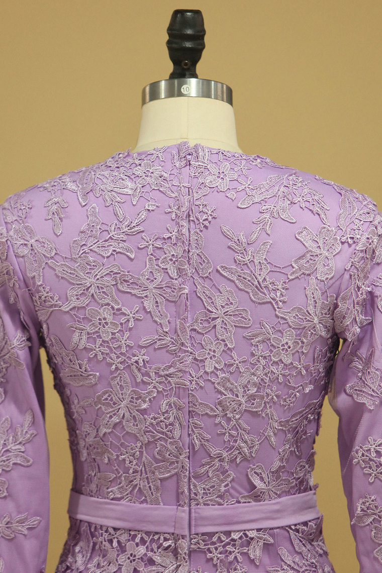 2022 Muslim Prom Dresses Mermaid Scoop Long Sleeves With Applique And Sash