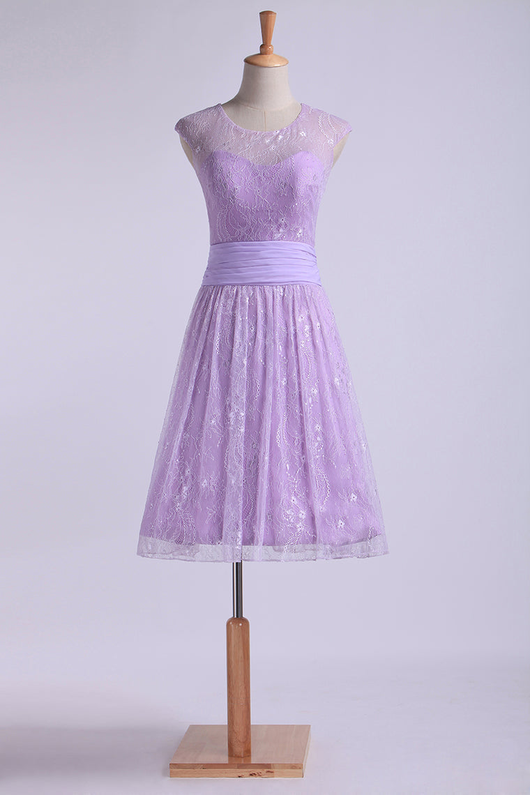 2022 Homecoming Dresses Scoop A Line Lace With Ruffles