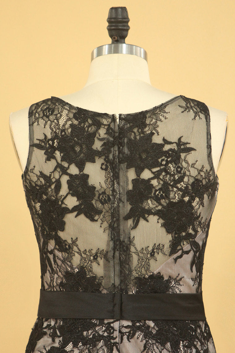 2022 Sheath Scoop Lace Mother Of The Bride Dresses With Sash And Applique