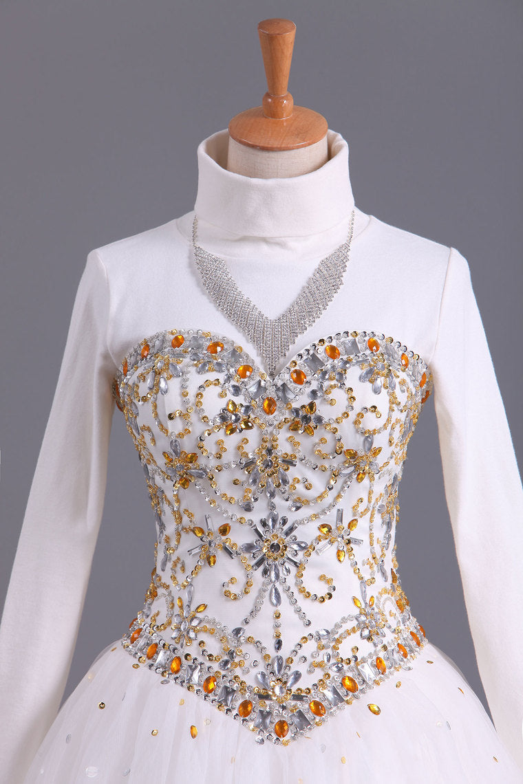 2022 Musilim Quinceanera Dresses Sweetheart A Line With Beads Floor Length