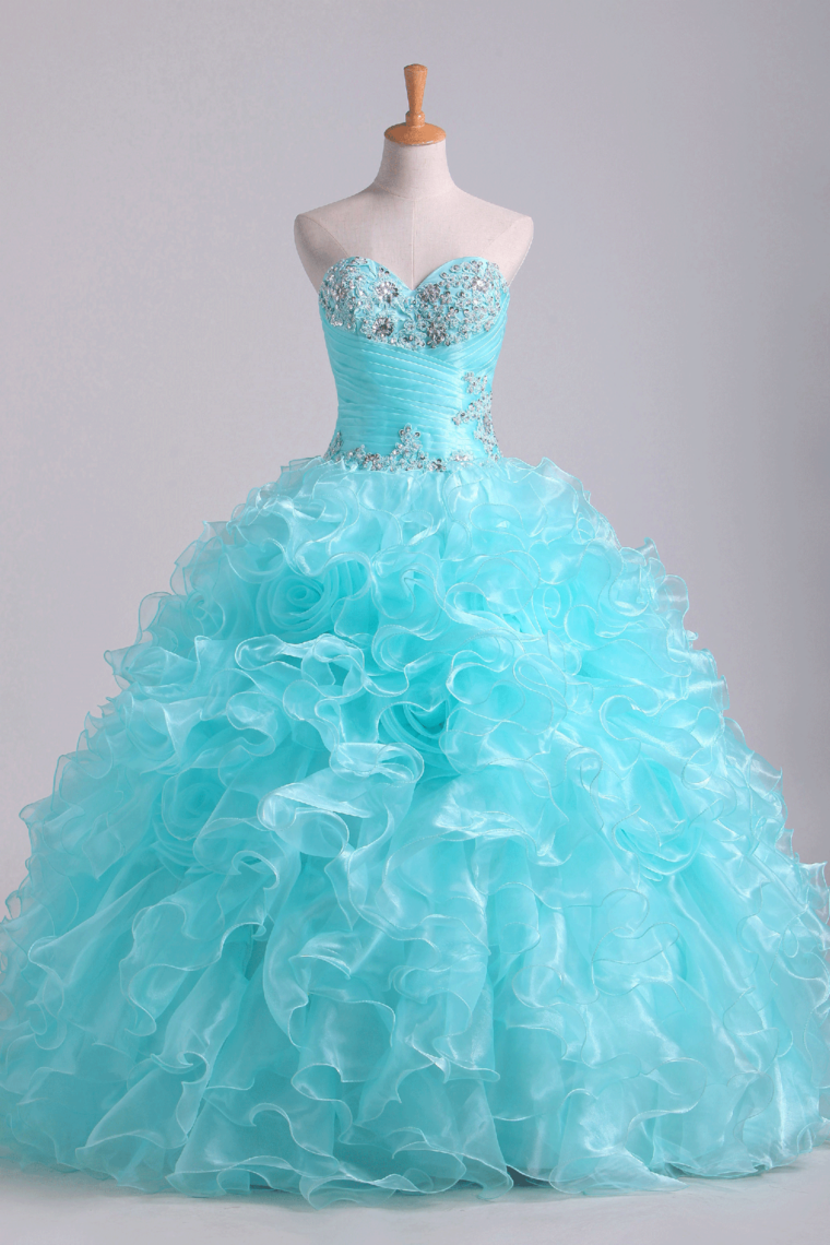 2022 Quinceanera Dresses Fabulous Sweetheart Ruffled Bodice Floor Length