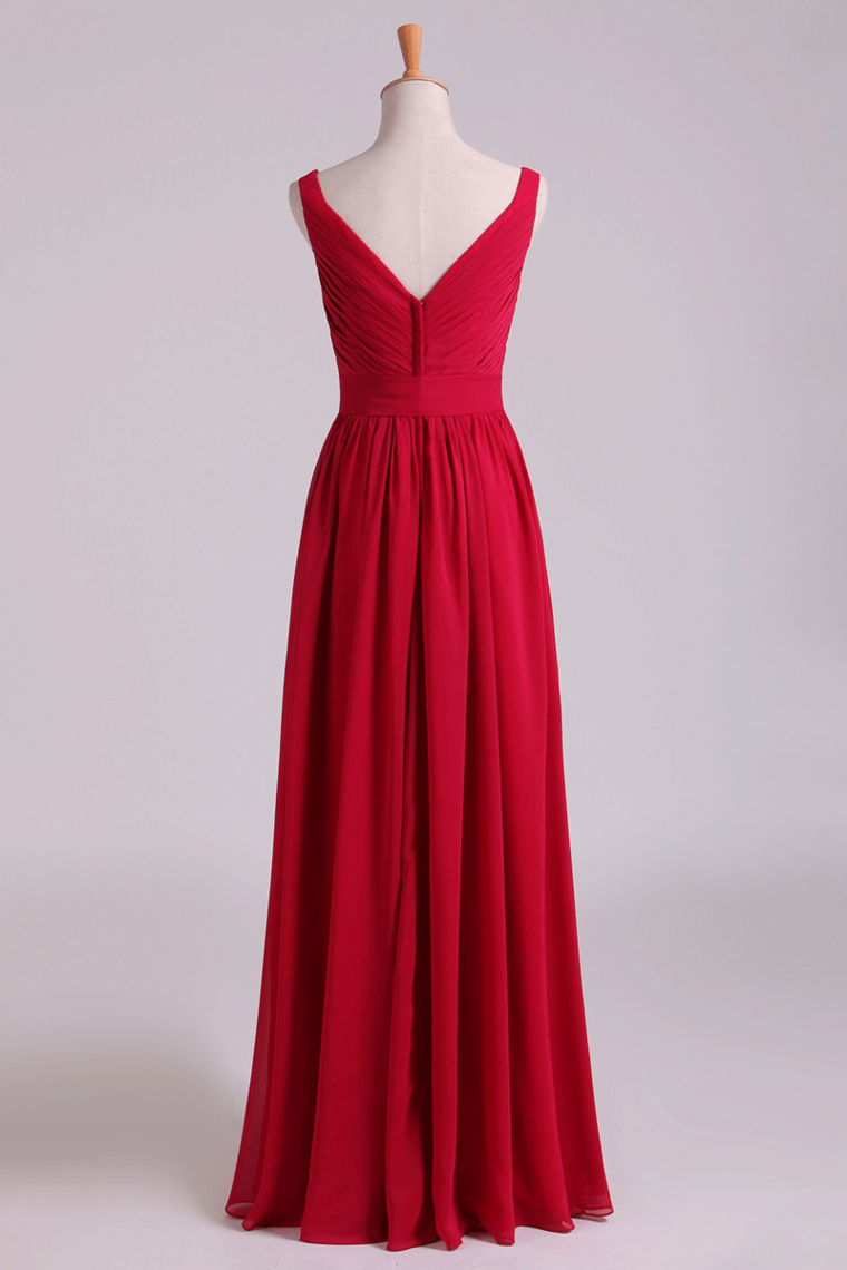 2022 New Arrival Bridesmaid Dresses Straps A-Line Chiffon Floor-Length