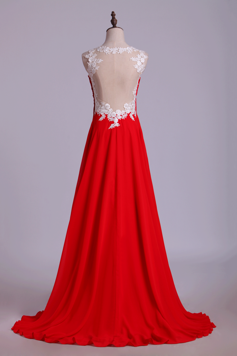 2022 Prom Dresses Straps A Line Floor Length With Applique