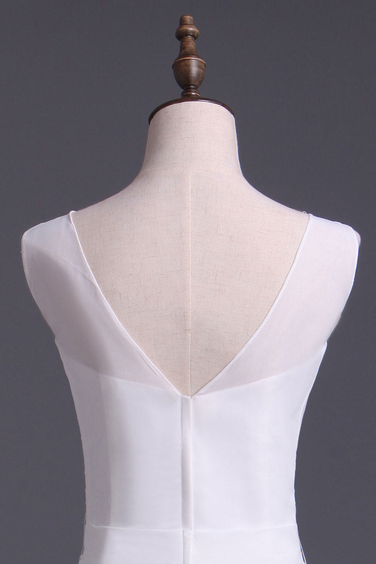 2022 V Neck A Line Dress With Sash Pick Up Chiffon Skirt Knee Length